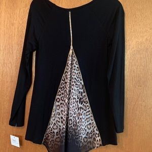 Black and leopard print top